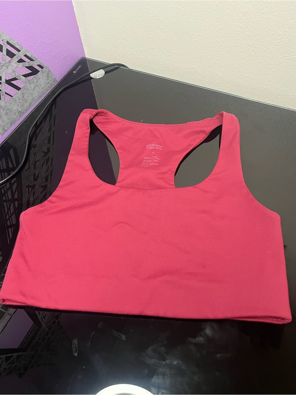 girlfriend collective Raspberry Red Paloma Racerback Sports Bra